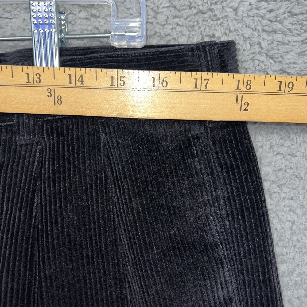 VTG Jos A Bank Pants Mens 36x29 Black Wide Corduroy Pleated Cuff Cords Hong Kong - Picture 6 of 9
